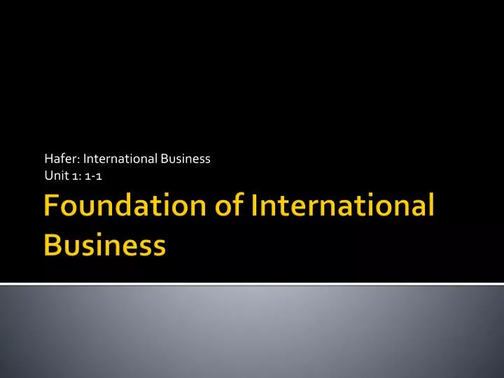 hafer international business unit 1 1 1