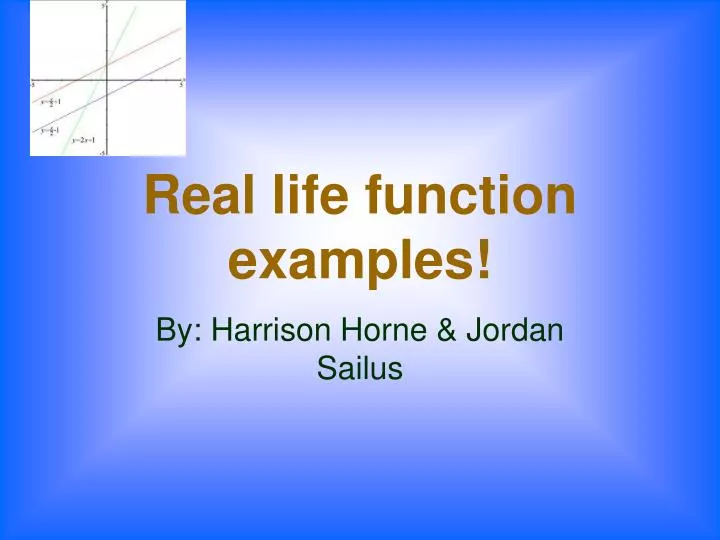 real life function examples