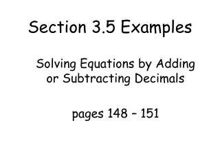 Section 3.5 Examples