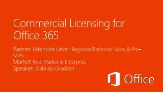 Commercial Licensing for Office 365