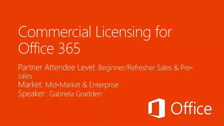 commercial licensing for office 365
