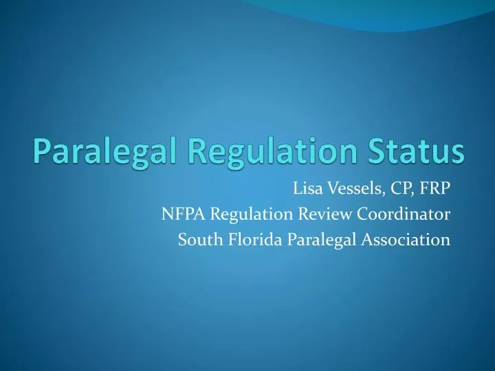 paralegal regulation status
