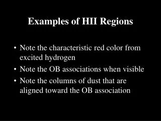 Examples of HII Regions