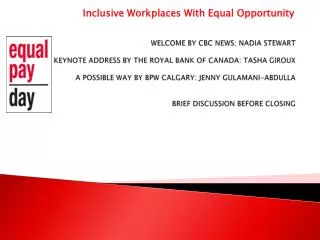 Inclusive Workplaces With Equal Opportunity
