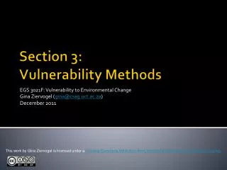 Section 3: Vulnerability Methods