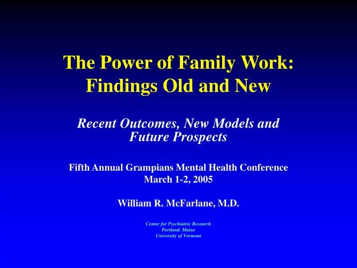 the power of family work findings old and new