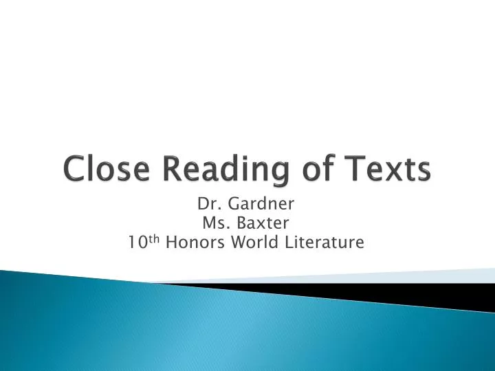 close reading of texts