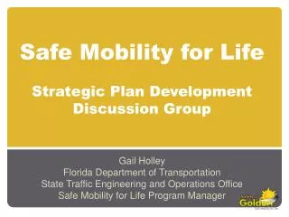 Safe Mobility for Life Strategic Plan Development Discussion Group