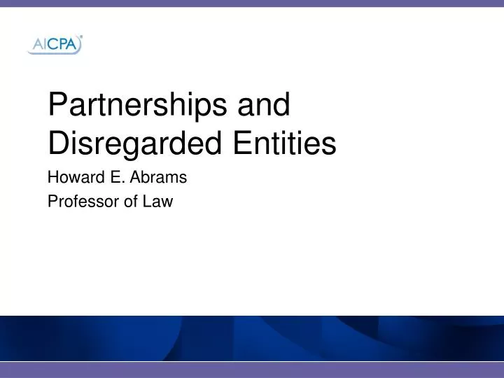 partnerships and disregarded entities
