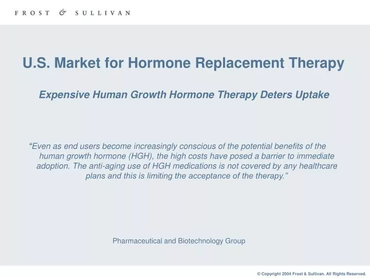 u s market for hormone replacement therapy expensive human growth hormone therapy deters uptake
