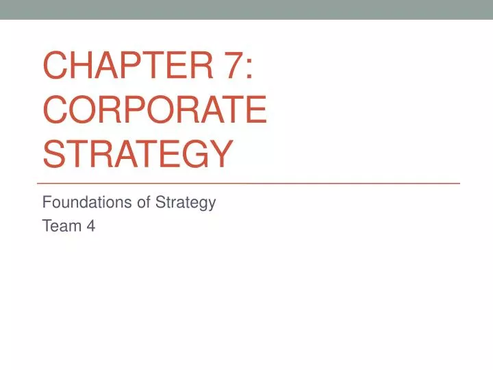 chapter 7 corporate strategy