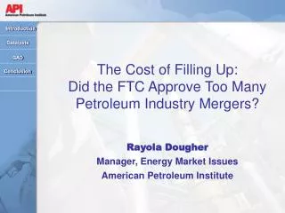 The Cost of Filling Up: Did the FTC Approve Too Many Petroleum Industry Mergers?