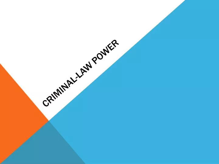 criminal law power