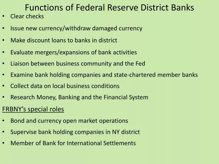 functions of federal reserve district banks