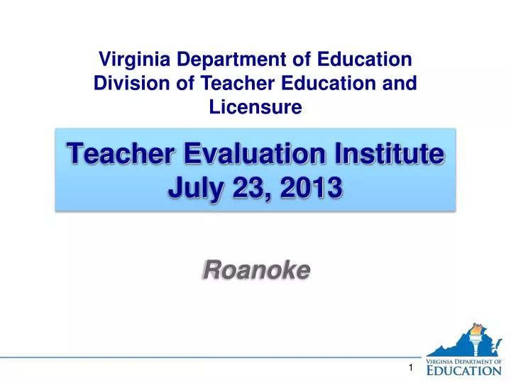 teacher evaluation institute july 23 2013