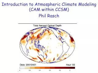 Introduction to Atmospheric Climate Modeling (CAM within CCSM) Phil Rasch