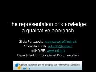 The representation of knowledge: a qualitative approach