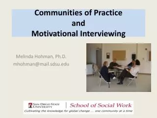 Communities of Practice and Motivational Interviewing