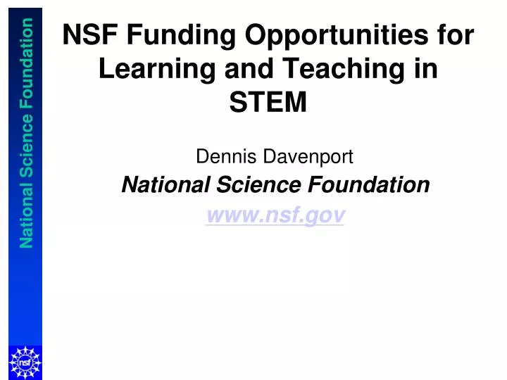 dennis davenport national science foundation www nsf gov