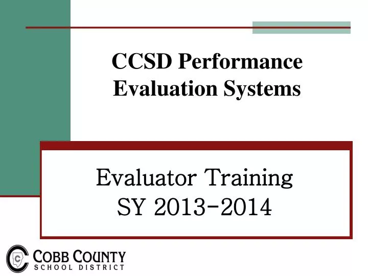 ccsd performance evaluation systems