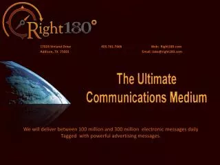 We will deliver between 100 million and 300 million electronic messages daily Tagged with powerful advertising message