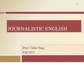 Journalistic English