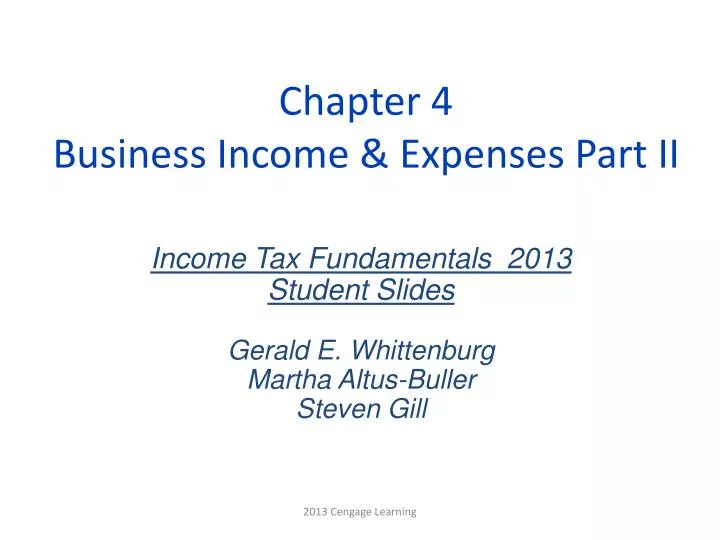 chapter 4 business income expenses part ii
