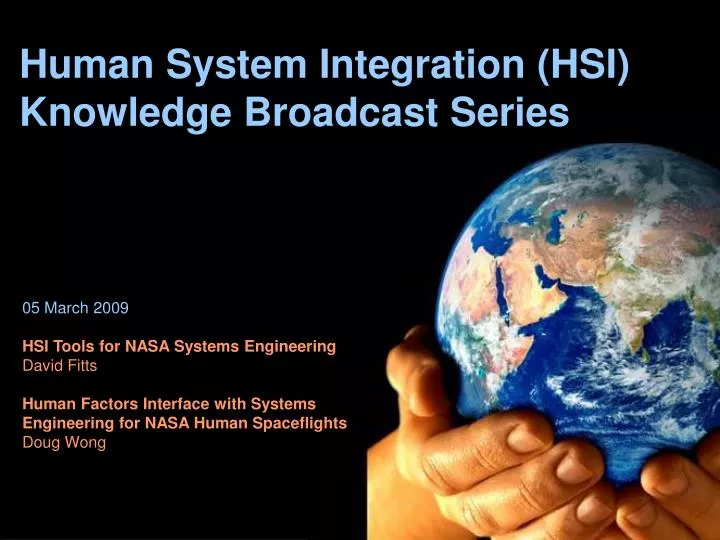 human system integration hsi knowledge broadcast series