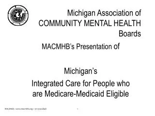 Michigan Association of COMMUNITY MENTAL HEALTH Boards