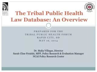 The Tribal Public Health Law Database: An Overview