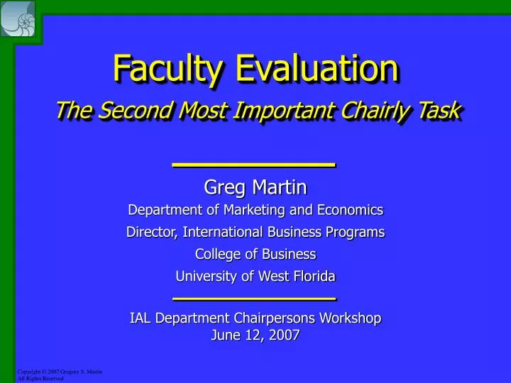 faculty evaluation the second most important chairly task