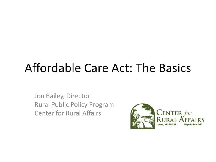 affordable care act the basics