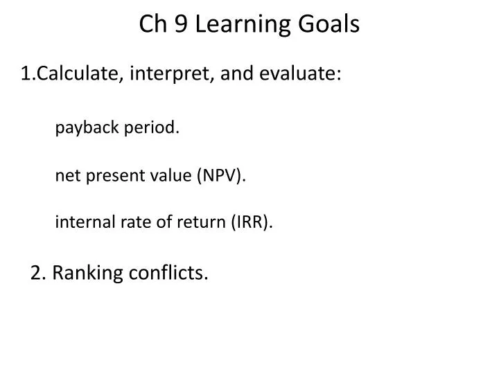 ch 9 learning goals