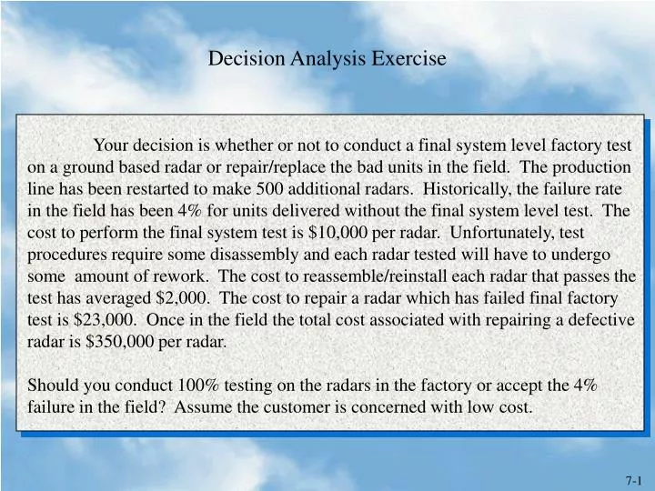 decision analysis exercise