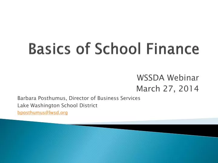 basics of school finance