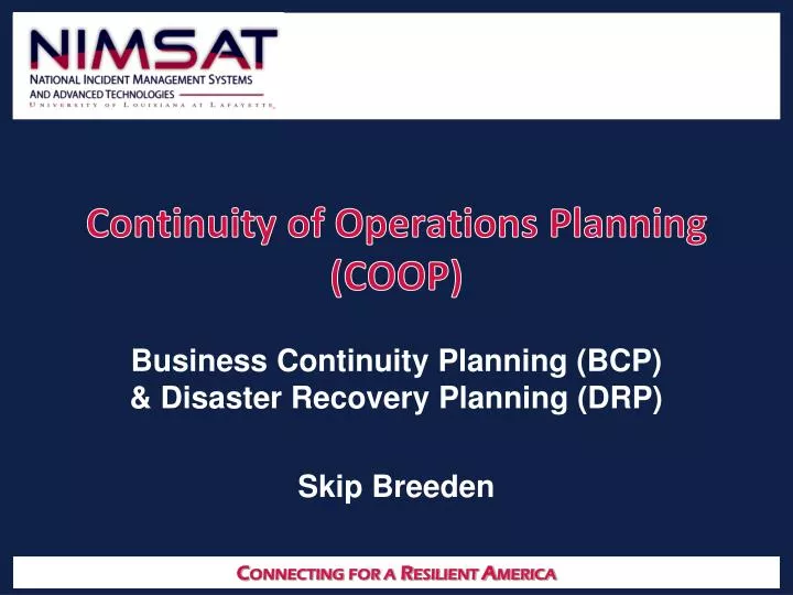 continuity of operations planning coop
