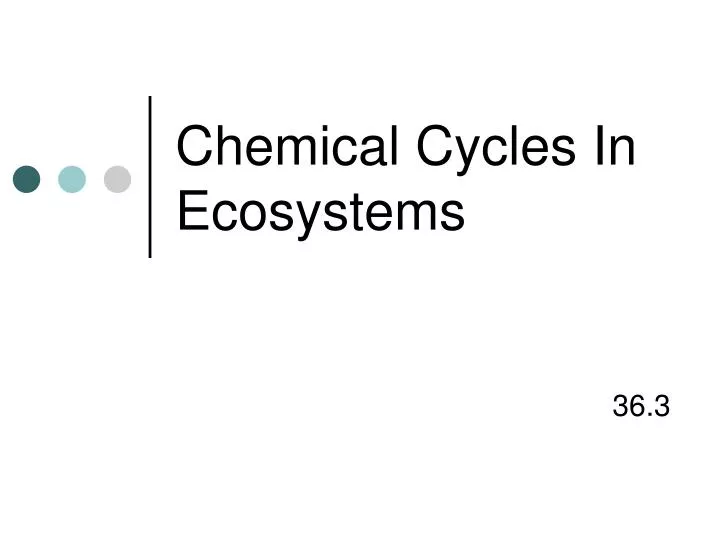 chemical cycles in ecosystems