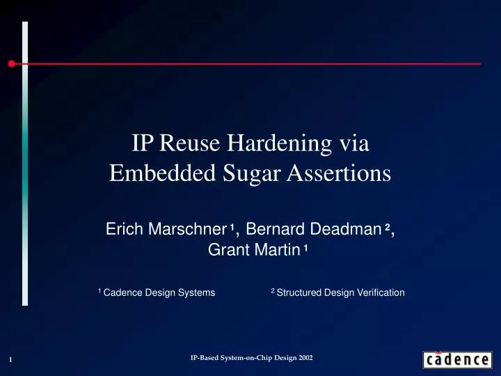 ip reuse hardening via embedded sugar assertions