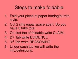 Steps to make foldable