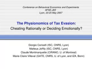 The Physionomics of Tax Evasion: Cheating Rationally or Deciding Emotionally?