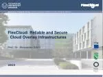 FlexCloud : Reliable and Secure Cloud Overlay Infrastructures - slide 1