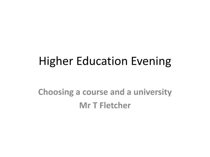 higher education evening