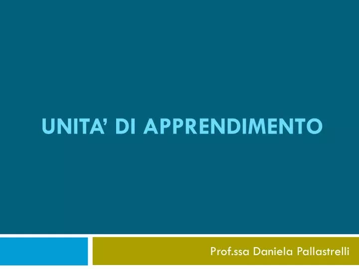 unita di apprendimento