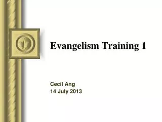 Evangelism Training 1