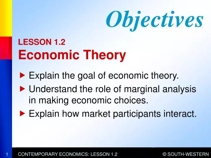 lesson 1 2 economic theory