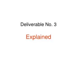 Deliverable No. 3
