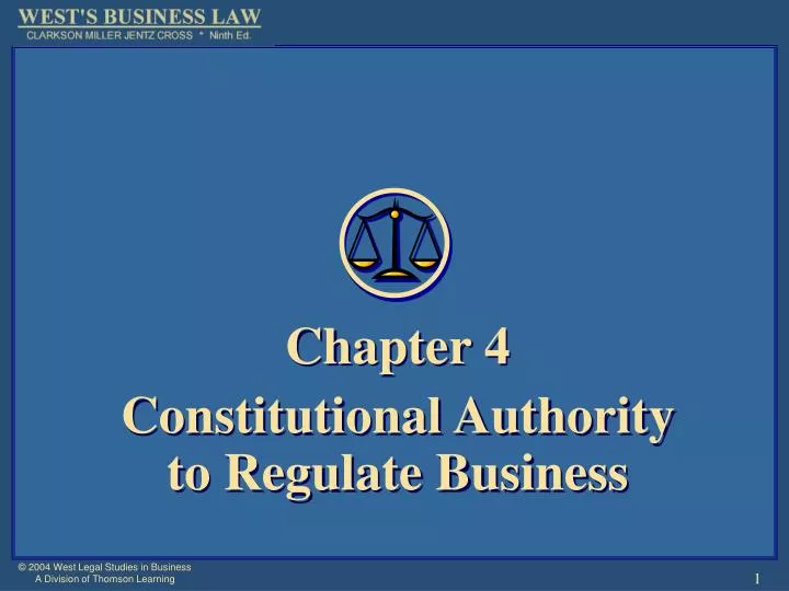 chapter 4 constitutional authority to regulate business