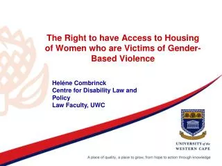 The Right to have Access to Housing of Women who are Victims of Gender-Based Violence