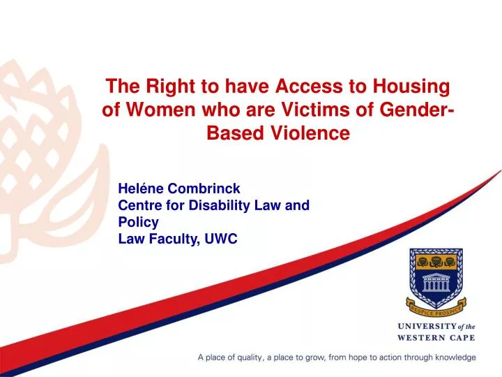 the right to have access to housing of women who are victims of gender based violence