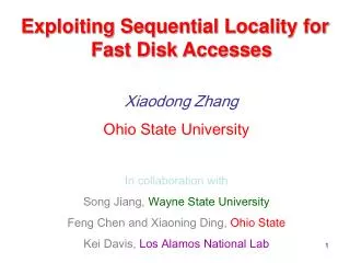 Exploiting Sequential Locality for Fast Disk Accesses
